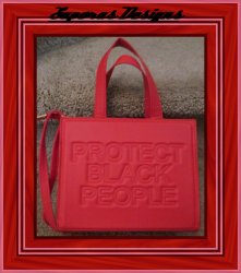 Red Leather Small Fashion Handbag Protect Black People Theme For Women Or Teens