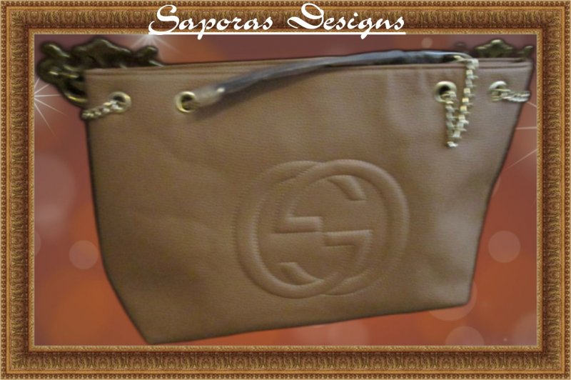Image 0 of  Khaki Brown Leather Theme Handbag For Women Or Teens