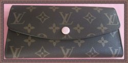 Louis Vuitton LV Brown & Pink Long Leather Fashion Wallet For Women