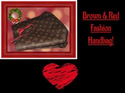  Brown & Red Leather Fashion Drawstring Shoulder Handbag For Women/Teens