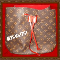  Brown & Red Leather Designer Theme Drawstring Shoulder Handbag For Women/Teens