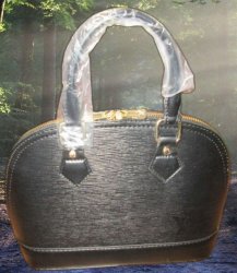 Black Leather Top Handle Fashion Handbag For Women/Teens