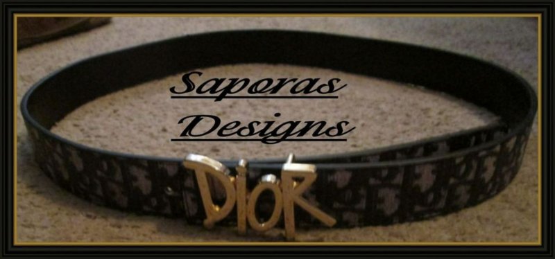 Image 0 of  Black & Gray Leather Belt Size 50 For Women Or Men Unisex