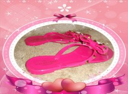  Fuchsia Pink Jelly Fashion Flip Flops Size 8.5 For Teens Or Women