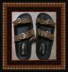  Brown Leather Designer Theme Sandals For Women/Teens Size 9 