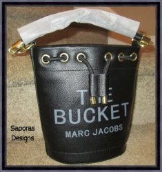 Black Leather The Bucket Handbag For Women