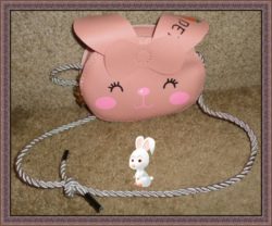Pink Leather Small Shoulder Bunny Handbag For Little Girls Easter 