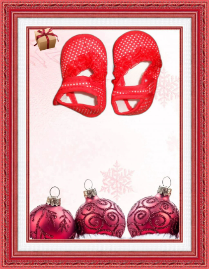 Image 0 of Christmas Polka Dot White & Red Infant Baby Girl Fashion Flower Ruffle Soft Shoe