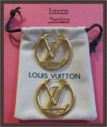 Louis Vuitton LV Gold Tone Earrings For Women/Teens