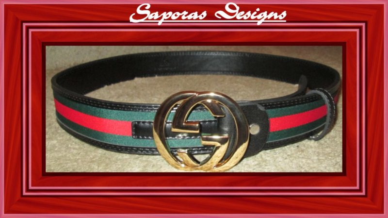 Image 0 of  Black Red & Green Belt For Men Size 40-42 Leather