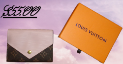Brown & Pink Monogram Leather Designer Theme Mini Wallet For Women/Teens