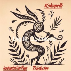 Kokopelli Trickster Humpbacked Flute Player Clip Art Digital Instant Download 
