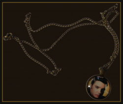 Antique Bronze In Color Elvis Theme Necklace For Women 