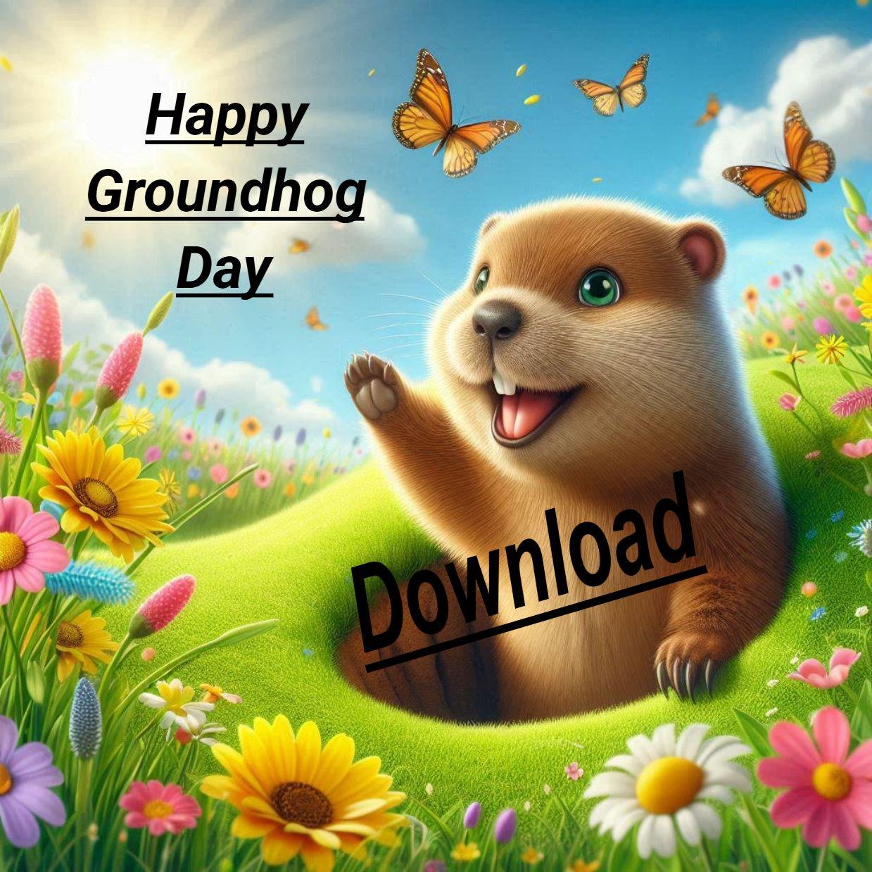 Image 0 of Happy Groundhog Day Instant Digital Download JPG 12391239 Shirt Making ETC