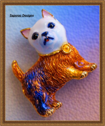 Colorful Dog Puppy Theme Brooch