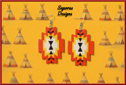 Colorful Native Ethnic Tribal Bohemian Dangle Leather Earrings