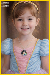 Silver Tone Princess Jasmine Theme Necklace For Girls