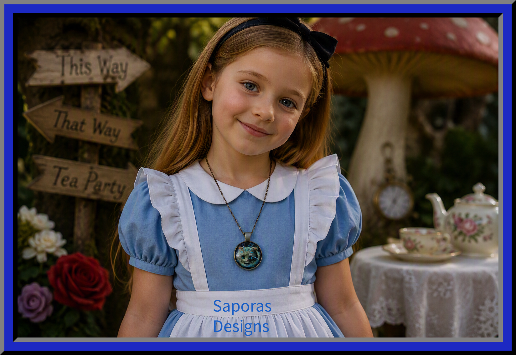 Image 0 of Cheshire The Cat Alice In Wonderland Theme Necklace 