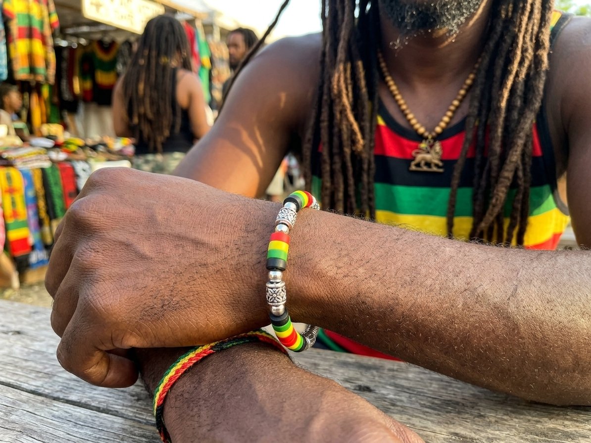 Image 0 of Colorful Bob Marley Theme Bracelet For Him