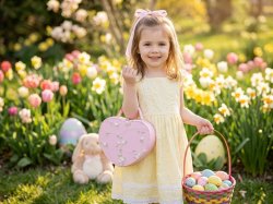 Pink Heart Theme Handbag For Girls