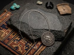 Silver Tone Curse Of The Black Pearl Pirates Of The Caribbean Theme Necklace