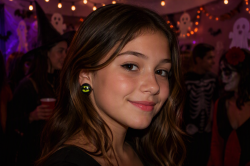 Black & Yellow Bat-Man Theme Stud Earrings