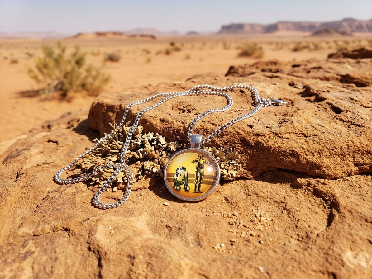 Image 0 of C-3PO R2D2 Star Wars Theme Necklace Unisex