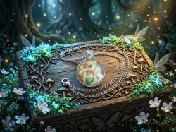 Tinker Bell Theme Necklace Silver Tone For Girls