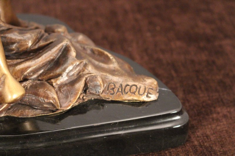 Image 6 of Modest Bronze Semi Nude Sinuous Body, Lost Wax Process on Polished Marble