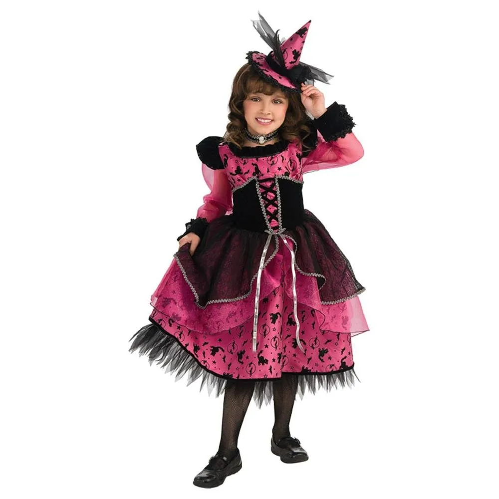 Image 1 of Rubie's Deluxe Victorian Witch Costume - Fuchsia Pink, Black