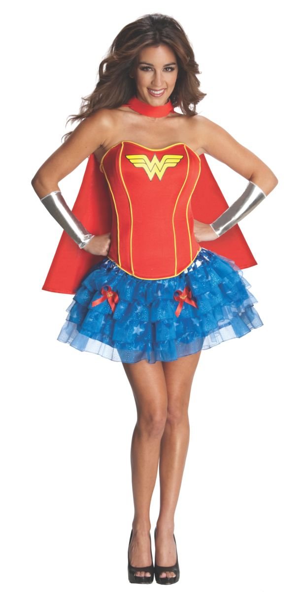 Image 1 of Rubies Womens DC Comics Wonder Woman Flirty Corset Halloween Themed Fancy Dress,