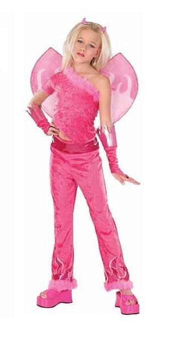 Image 1 of Hot Pink Fuchsia Devilicious Diva Princess Dress-up Maribou Trim Costume w/Wings