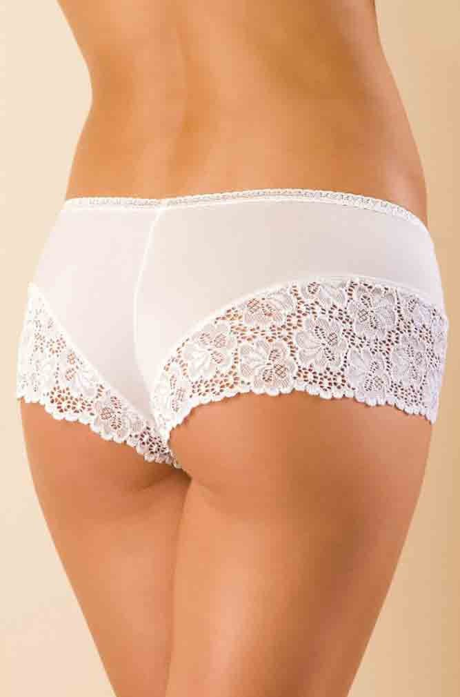 Image 1 of Sexy Lace Trimmed Briefs Hi-Cut Panties in White or Black, EU