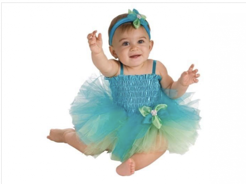 AdOrAbLe Baby Girl Ballerina Tutu Complete Costume Aqua 6-9M Rubies - 