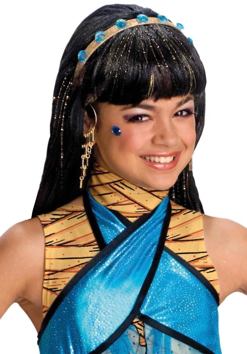 Image 0 of Fashionista Queen Monster High Cleo de Nile Girl Aqua Blue Costume/Wig, Rubies -