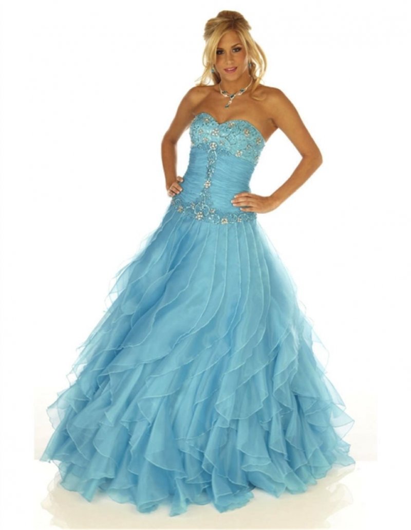 Sexy Strapless Corset Aqua Cinderella Mermaid Prom Evening Gown Joli 9538 12