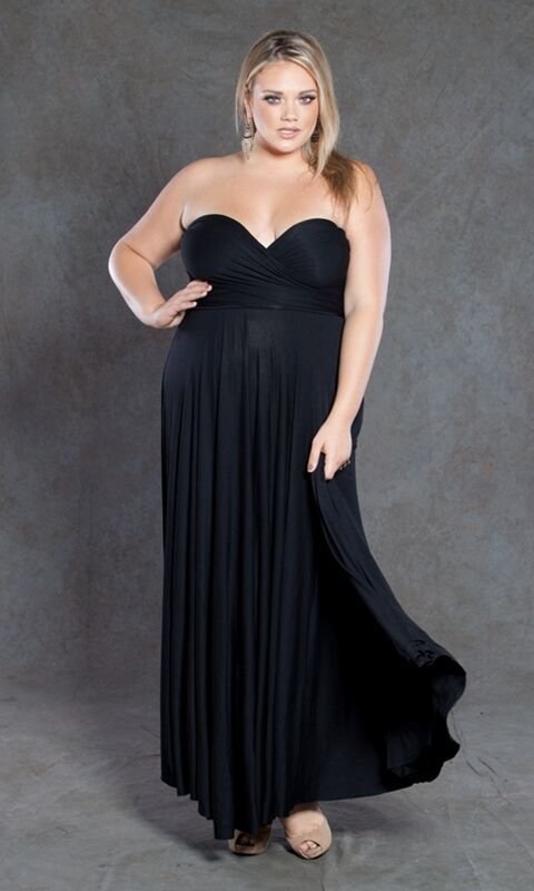 Image 0 of SWAK Designs Sexy Black Eternity Wrap Maxi Dress, Versatile Party Festive Fun - 