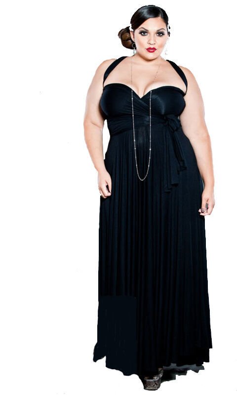 Image 1 of SWAK Designs Sexy Black Eternity Wrap Maxi Dress, Versatile Party Festive Fun - 