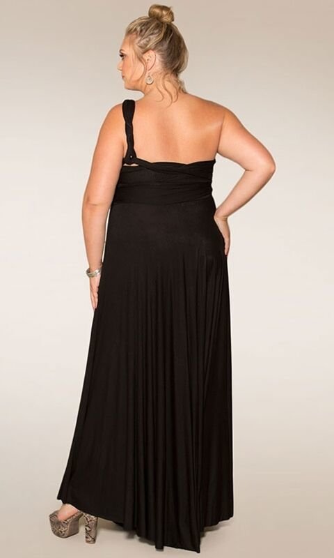 Image 4 of SWAK Designs Sexy Black Eternity Wrap Maxi Dress, Versatile Party Festive Fun - 