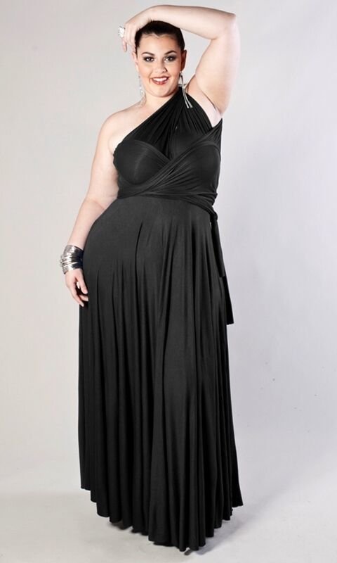 Image 5 of SWAK Designs Sexy Black Eternity Wrap Maxi Dress, Versatile Party Festive Fun - 