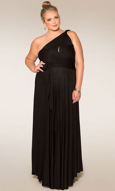 Image 3 of SWAK Designs Sexy Black Eternity Wrap Maxi Dress, Versatile Party Festive Fun - 