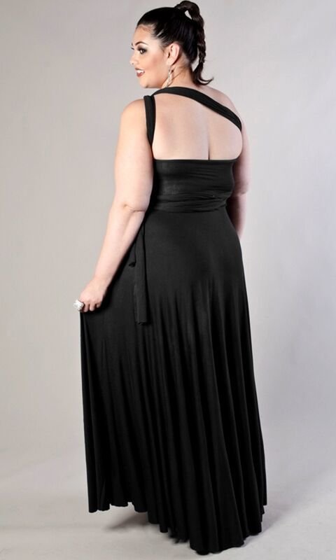 Image 6 of SWAK Designs Sexy Black Eternity Wrap Maxi Dress, Versatile Party Festive Fun - 