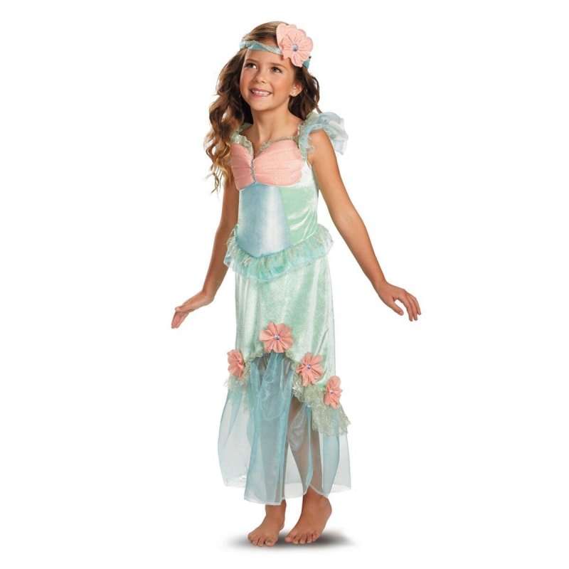 Precious Mystical Mermaid Princess Aqua/Coral Polyester Dress/Headpiece Disguise