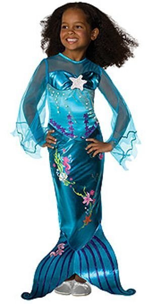 Popular Blue Magical Mermaid Ariel Disney Princess Girl Costume Rubies Polyester