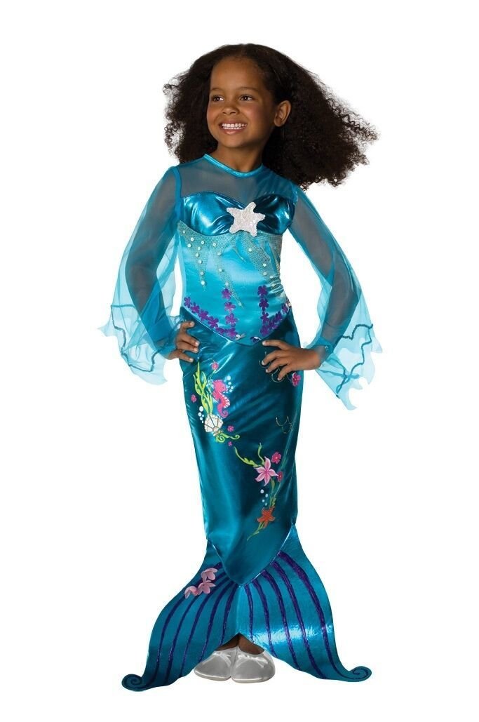 Image 1 of Popular Blue Magical Mermaid Ariel Disney Princess Girl Costume Rubies Polyester