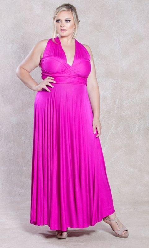 Image 5 of SWAK Designs Sexy Eternity Wrap Maxi Party Cruise Dress, Posh Plum or Pink