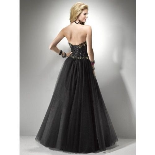 Image 2 of Sexy Strapless Black or Pink Beaded Prom Pageant Evening Gown Dress, Flirt 5794 