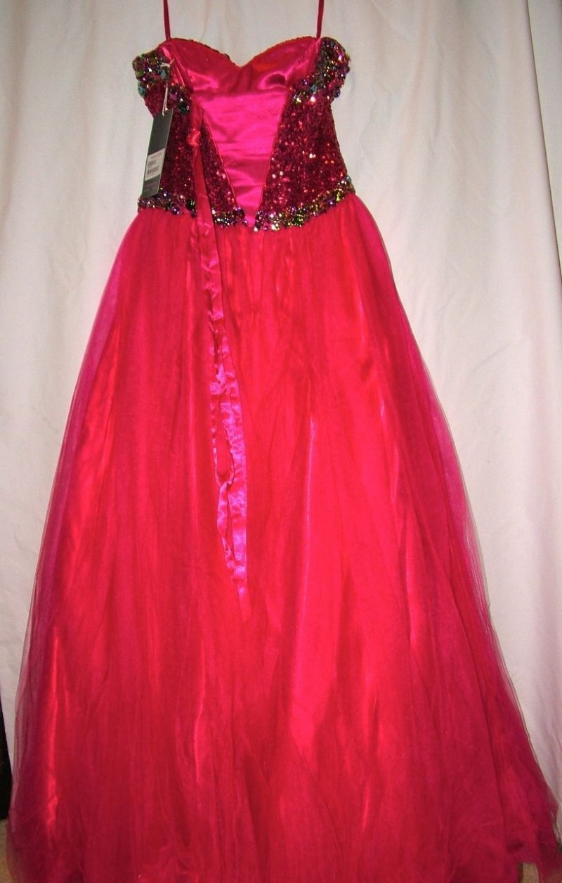 Image 4 of Sexy Strapless Black or Pink Beaded Prom Pageant Evening Gown Dress, Flirt 5794 