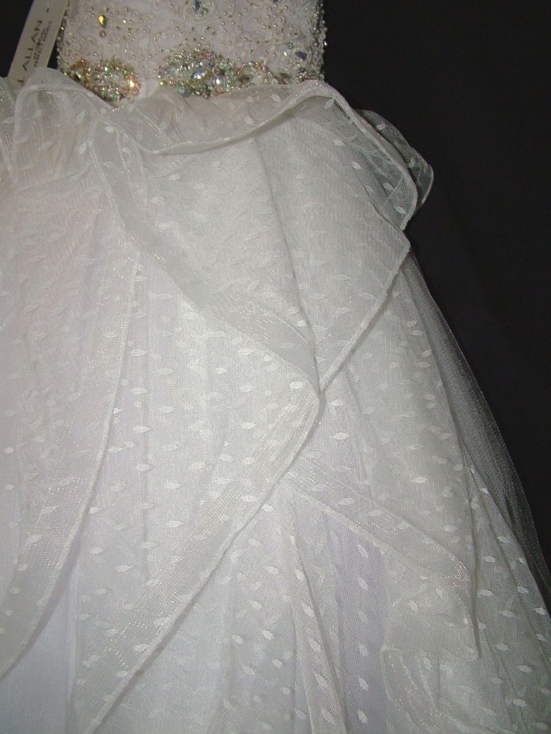 Image 3 of Perfect Angels Little Girls' Beaded Tiered All White Pageant/Flower Gown Dress -