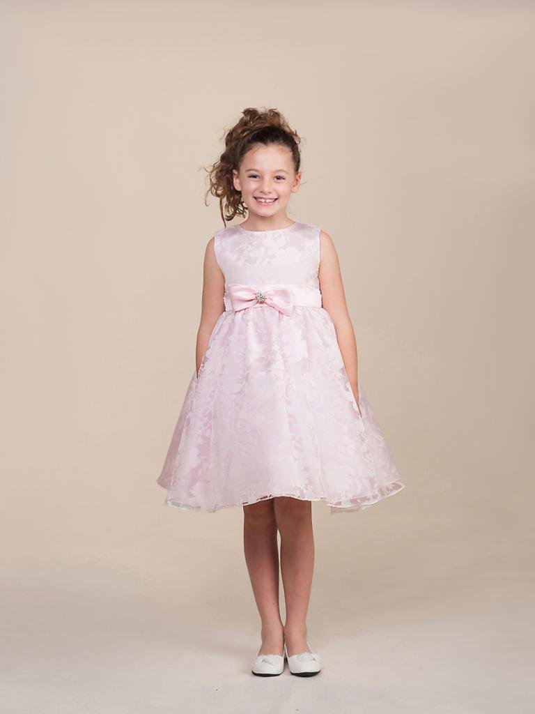 Image 1 of Sweet Pink Lace/Satin Flower Girl Holiday Party Pageant Dress, Crayon Kids USA -